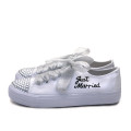 Teniși de nuntă pictați manual – Just Married White