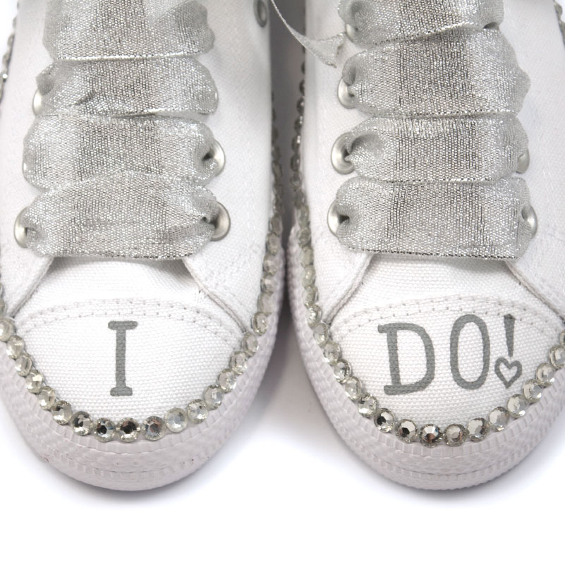 Teniși de nuntă cu strasuri – I Do White C