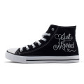 Teniși de nuntă pictați manual – Just Married Tall Black