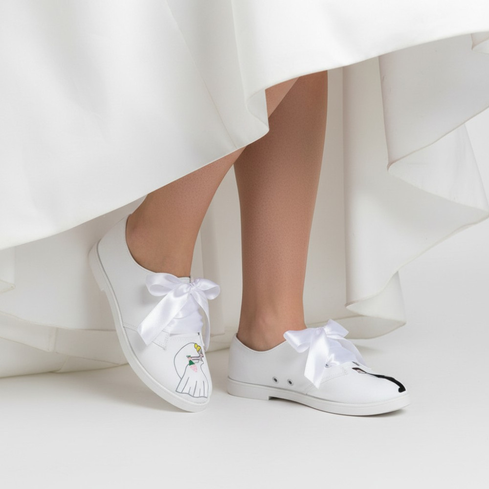 Teniși de nuntă pictați manual – Simple Wedding