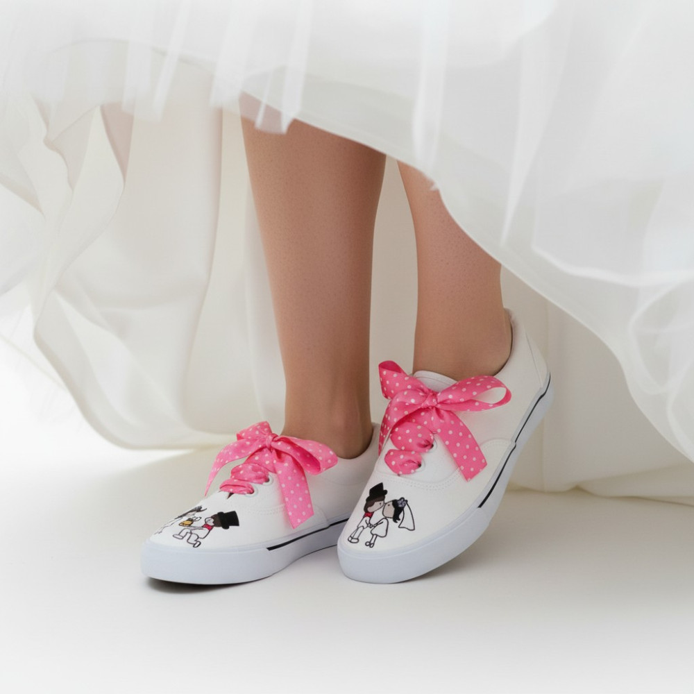Teniși de nuntă pictați manual – Wedding Women