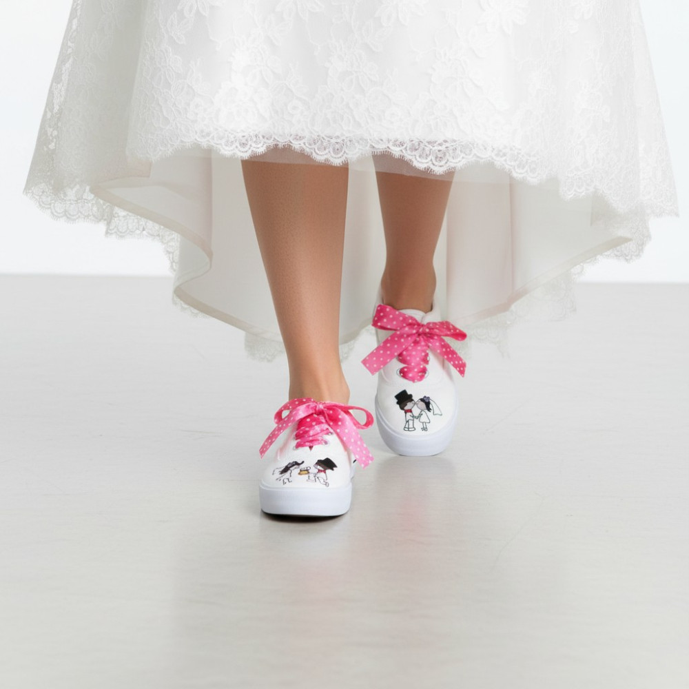 Teniși de nuntă pictați manual – Wedding Women