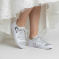 Teniși de nuntă pictați manual – Just Married White