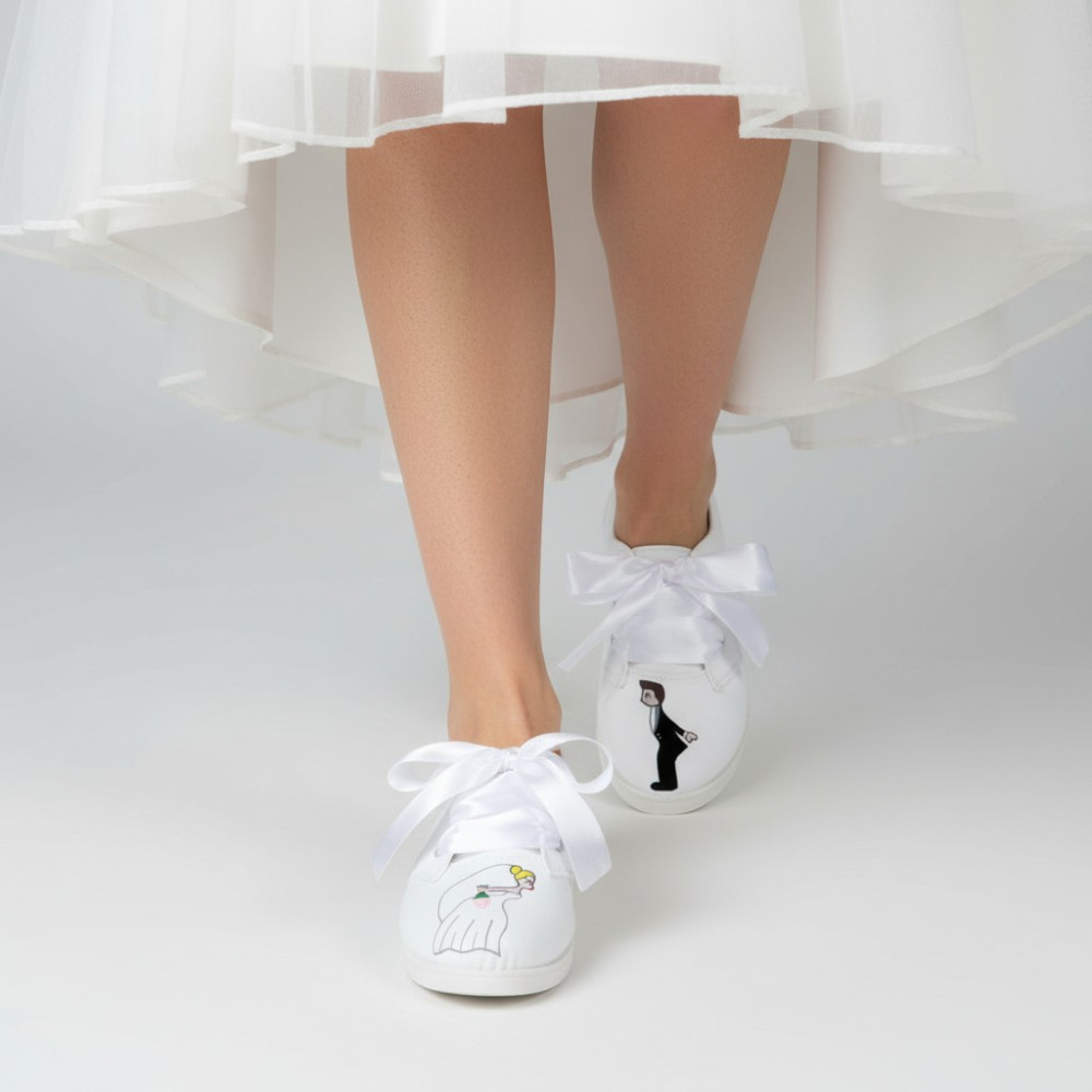 Teniși de nuntă pictați manual – Simple Wedding