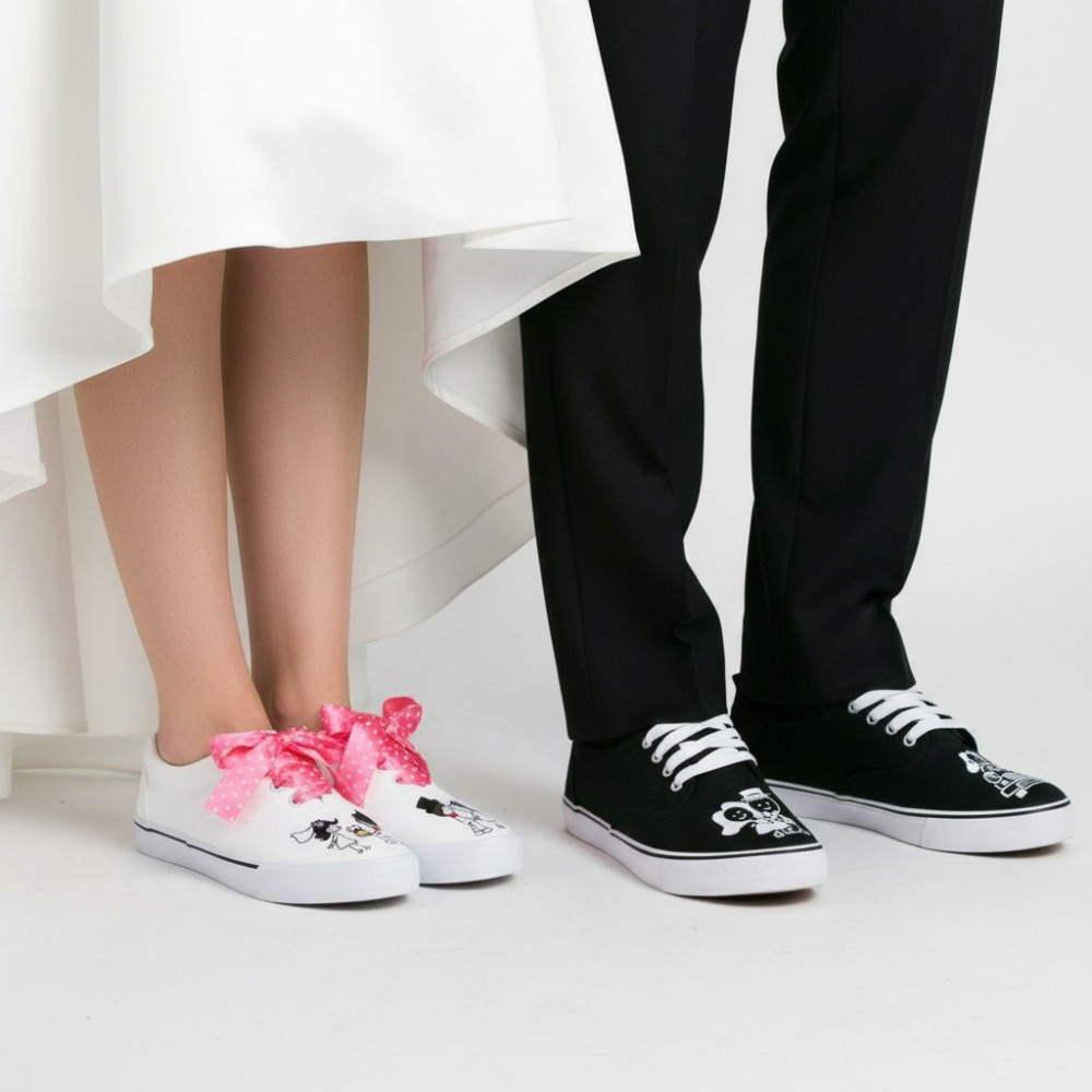 Pachet de teniși de nuntă pictați manual – Wedding