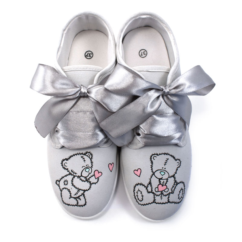Tenisi pictati manual - Teddy sending love